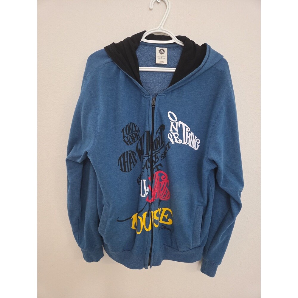 Disney Store It All Started With A Mouse Full Zip Hoodie Blue Size M
